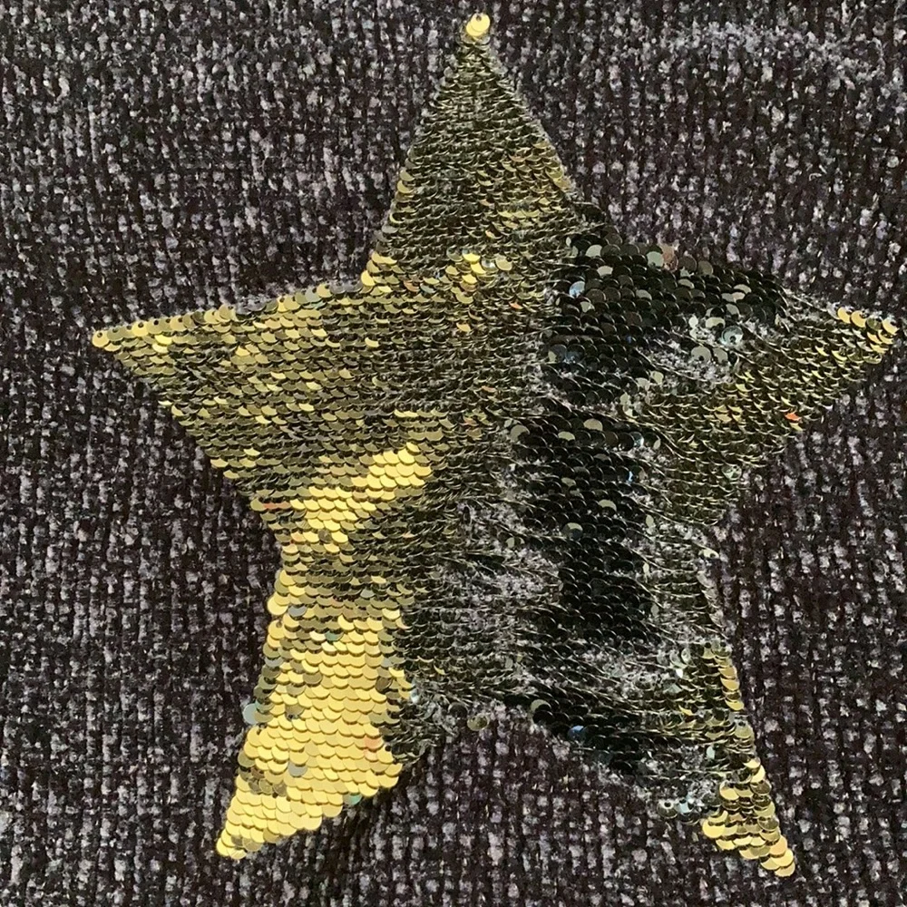 Justice Flip Sequin Chenille Sweater Girls 10/12 Plus Navy Blue